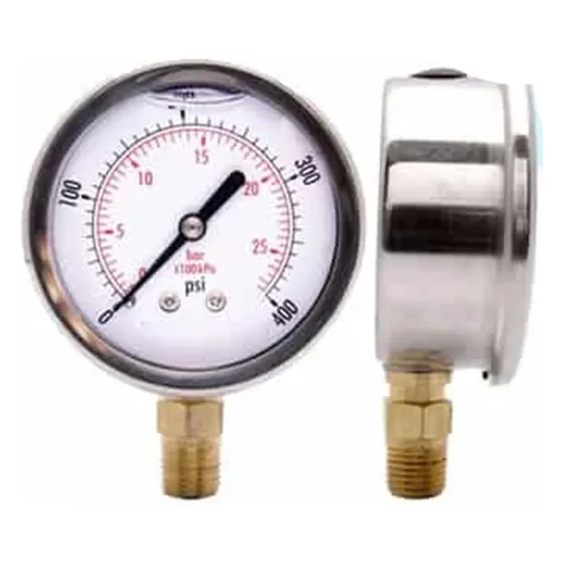 Psi / 7 Bar - 2.5-inch Stainless Steel / 150 Glycerin Pressure Gauge - Flanged
