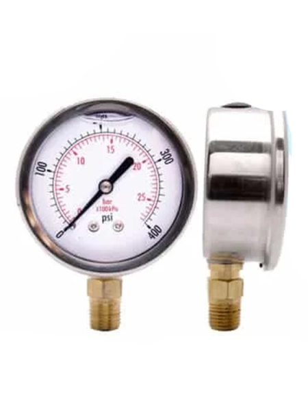 Psi / 7 Bar - 2.5-inch Stainless Steel / 150 Glycerin Pressure Gauge - Flanged