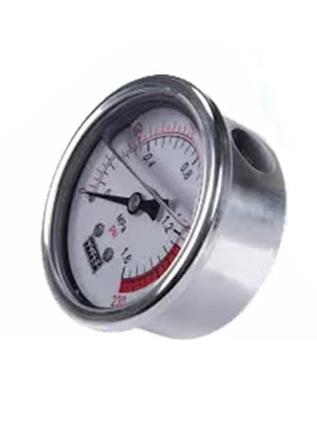 Psi / 7 Bar - 2.5-inch Stainless Steel / 100 Glycerin Pressure Gauge - Flanged